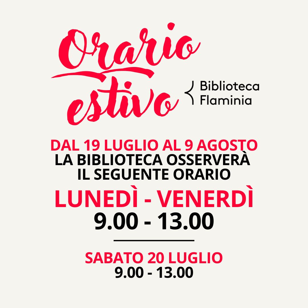 Chiusura estiva e variazione oraria