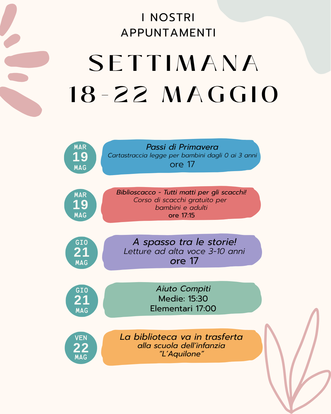 Appuntamenti della settimana