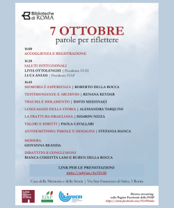 7 OTTOBRE: parole per riflettere